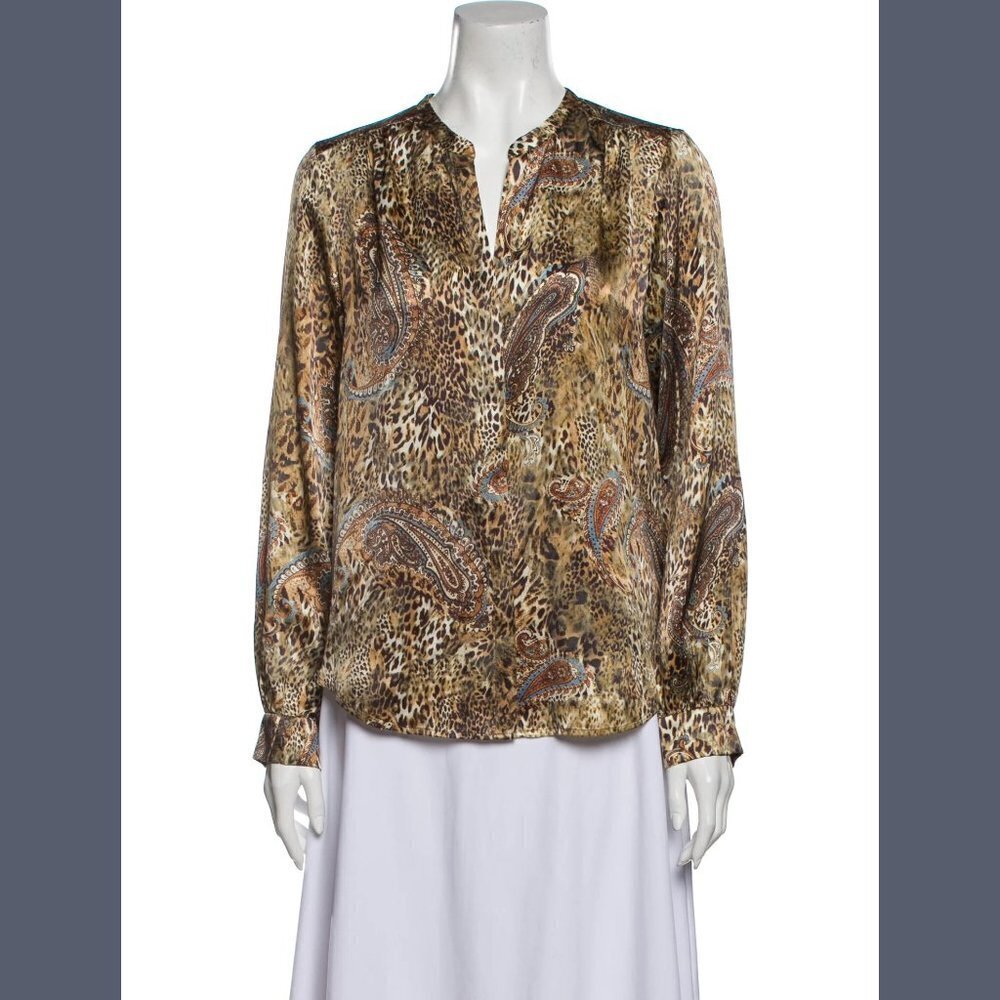 L’Agence Animal Print Blouse S